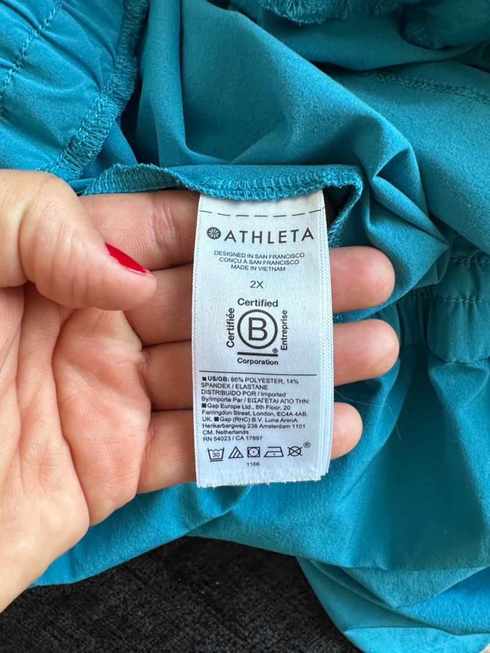 NWOT Athleta Balance Blue Sleeveless V-Neck Wide legs Jumpsuit 2X - Picture 7 of 8